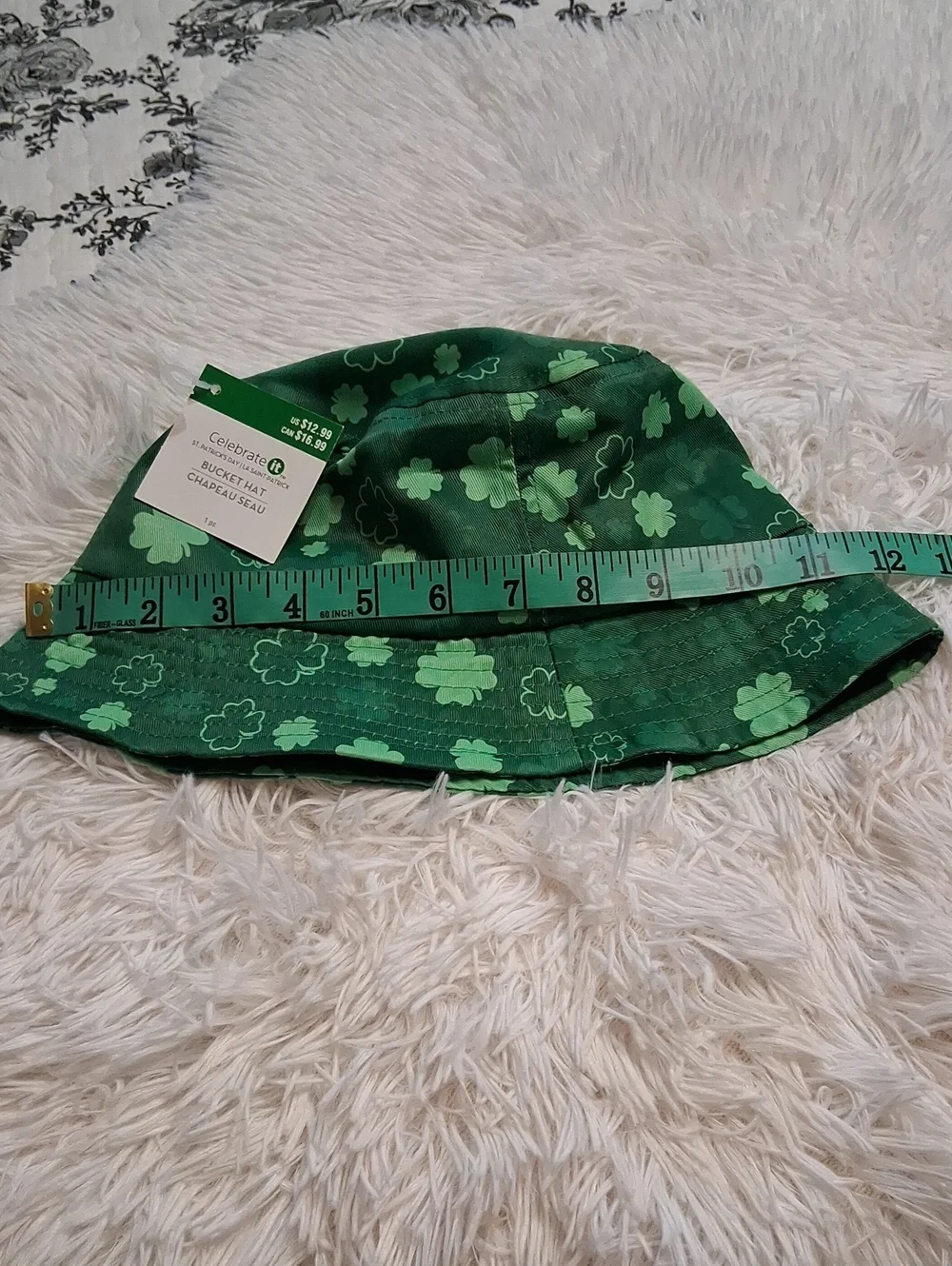 Kids Unisex Green Clover Print Bucket Hat